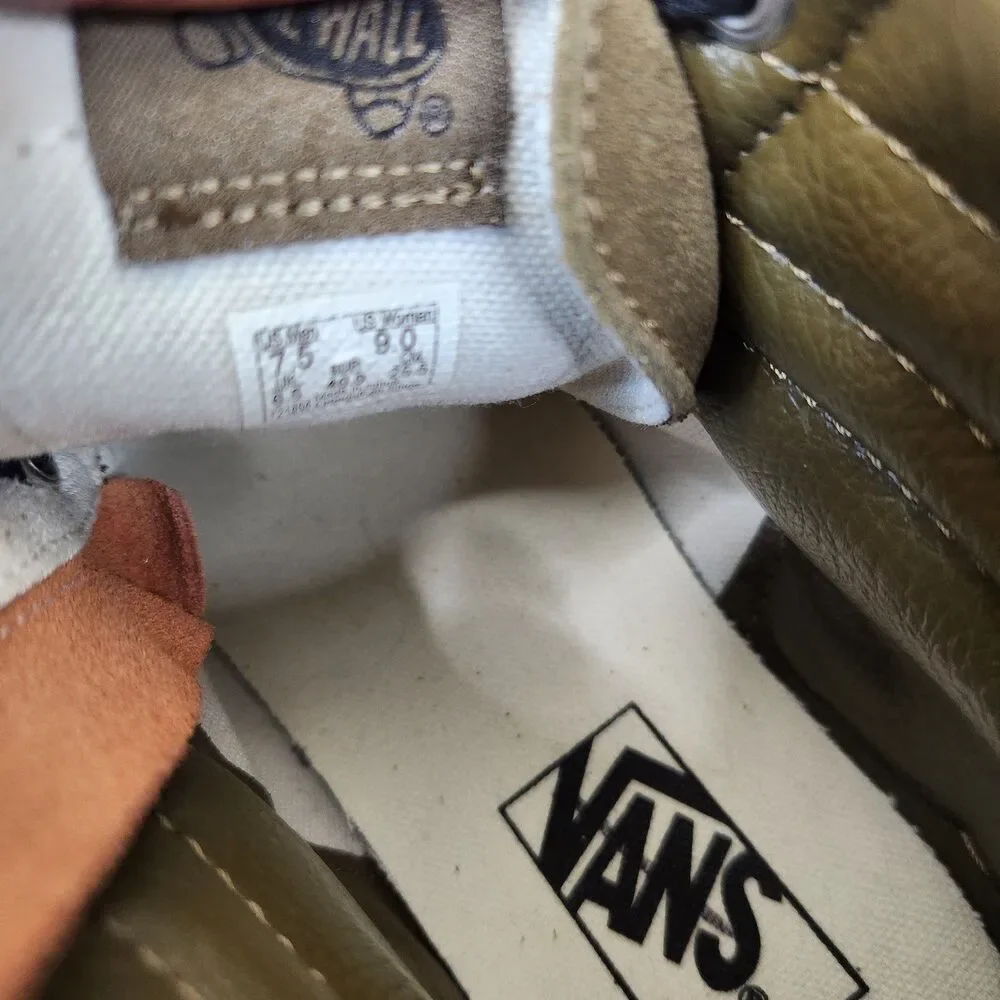 NEW Vans Sk8 Hi Reissue Faux Fur Mixed Material Olive Green Sneakers M 7.5 W 9